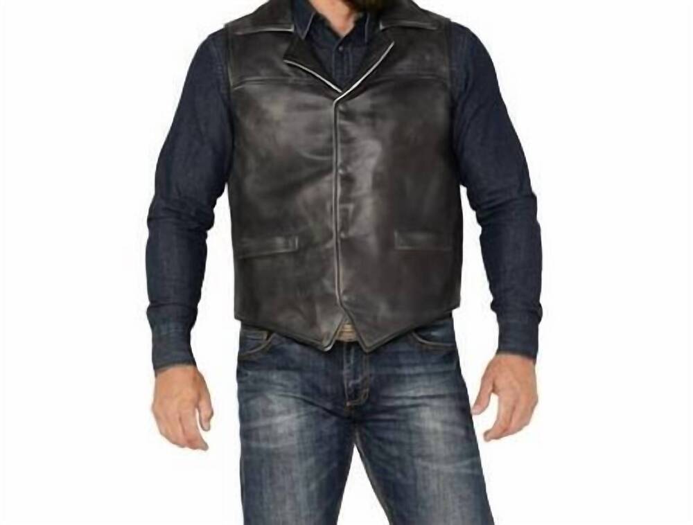 NEW CRIPPLE CREEK snap-front moto vest in black